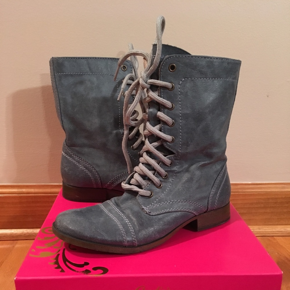Candie’s Blue Lace Up Weathered Combat Boots